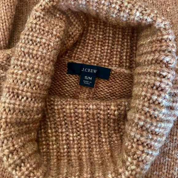 J. CREW Relaxed Turtleneck Poncho Sweater Merino Wool Alpaca Pocket Small Medium - Picture 12 of 15